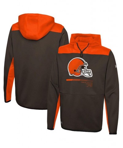 Men's Brown Cleveland Browns Combine Authentic Hard Hitter Pullover Hoodie $30.80 Sweatshirt
