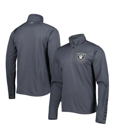 Men's Charcoal Las Vegas Raiders Half-Zip Hoodie $28.70 Jackets