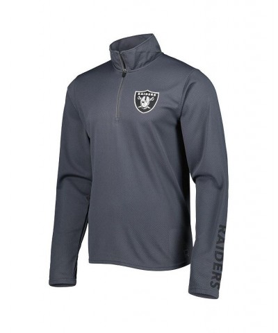 Men's Charcoal Las Vegas Raiders Half-Zip Hoodie $28.70 Jackets