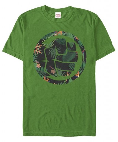 Men's Hulk Floral Short Sleeve Crew T-shirt Green $14.70 T-Shirts
