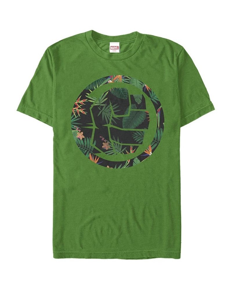 Men's Hulk Floral Short Sleeve Crew T-shirt Green $14.70 T-Shirts