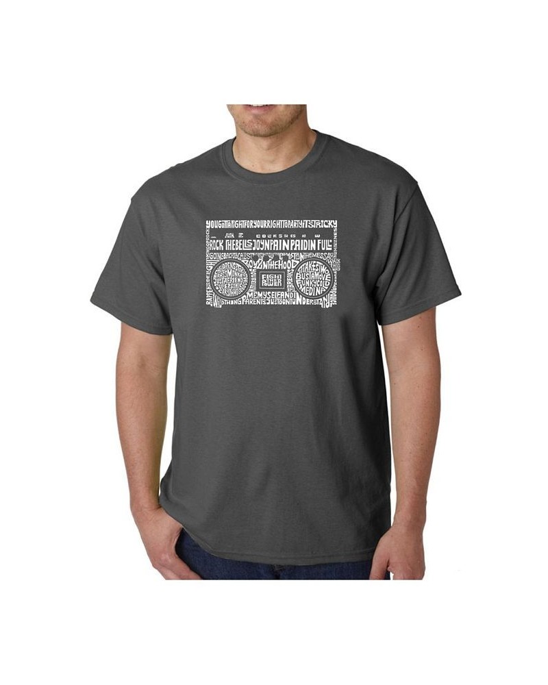 Men's Word Art T-Shirt - Greatest Rap Hits of The 1980's Gray $11.75 T-Shirts