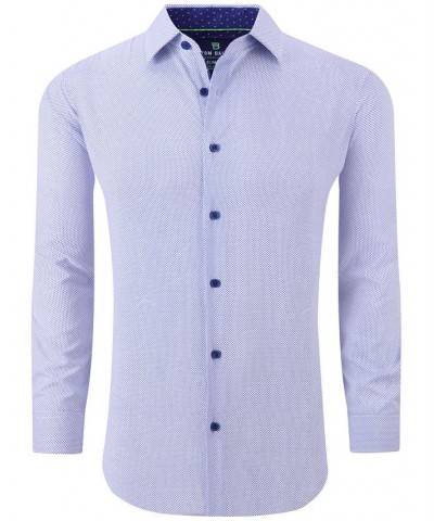 Men's Slim Fit Performance Geometric Button Down Shirt PD03 $26.54 Shirts