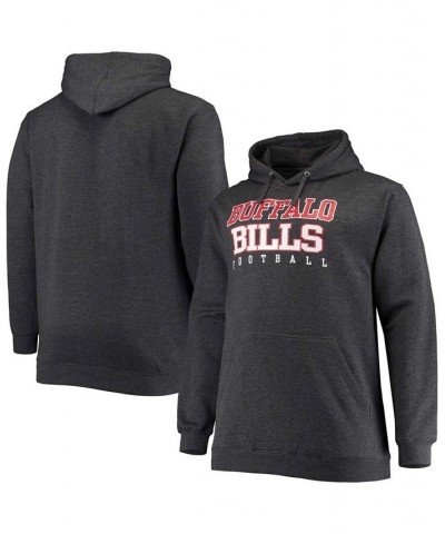 Men's Heathered Charcoal Buffalo Bills Big and Tall Practice Pullover Hoodie $27.28 Sweatshirt