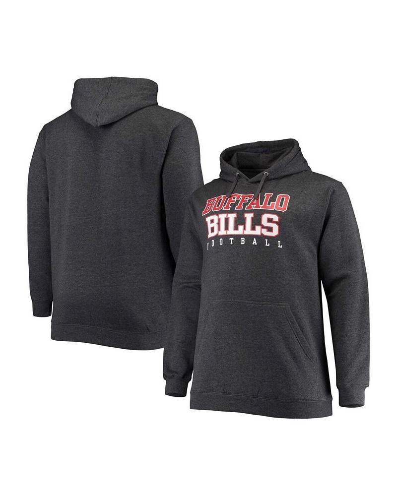 Men's Heathered Charcoal Buffalo Bills Big and Tall Practice Pullover Hoodie $27.28 Sweatshirt