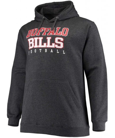 Men's Heathered Charcoal Buffalo Bills Big and Tall Practice Pullover Hoodie $27.28 Sweatshirt