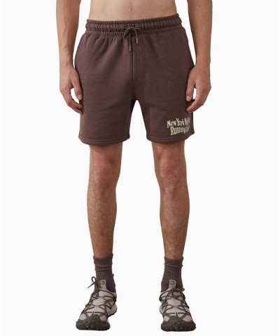 Men's Active Graphic Fleece Shorts Brown $27.99 Shorts