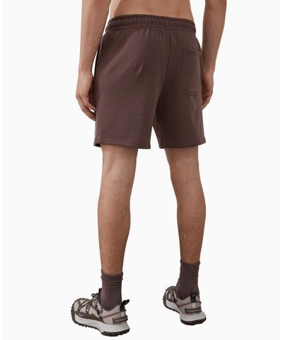 Men's Active Graphic Fleece Shorts Brown $27.99 Shorts