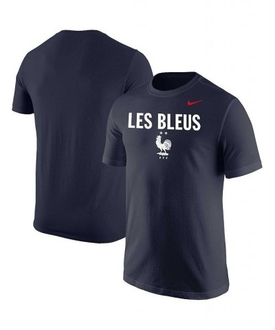 Men's Navy France National Team Lockup Core T-shirt $18.40 T-Shirts