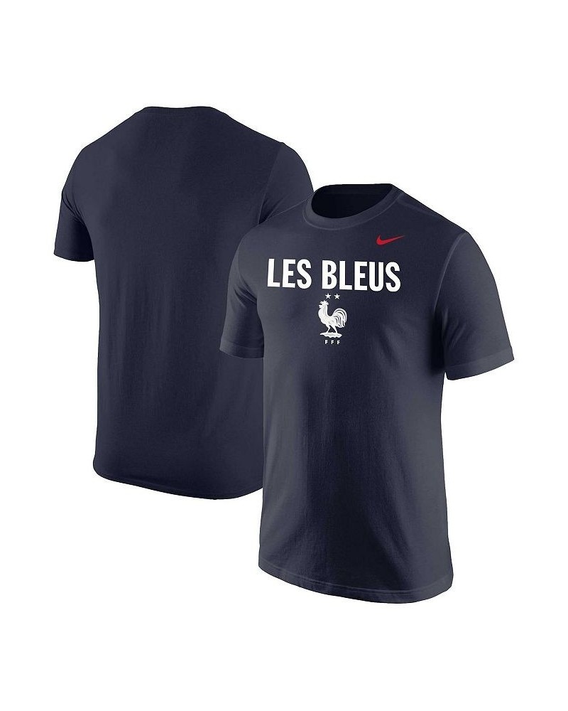 Men's Navy France National Team Lockup Core T-shirt $18.40 T-Shirts