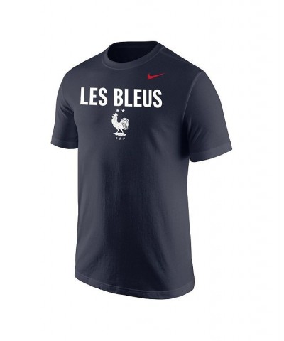 Men's Navy France National Team Lockup Core T-shirt $18.40 T-Shirts