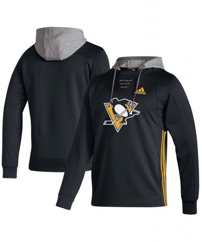 Men's Black Pittsburgh Penguins Skate Lace AEROREADY Pullover Hoodie $38.50 Sweatshirt
