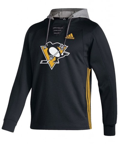 Men's Black Pittsburgh Penguins Skate Lace AEROREADY Pullover Hoodie $38.50 Sweatshirt