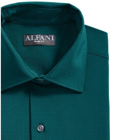 Men's Slim Fit 4-Way Stretch Solid Dress Shirt Green $20.80 Dress Shirts