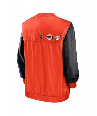 Men's White, Orange San Francisco Giants Rewind Warmup V-Neck Pullover Jacket $40.70 Jackets