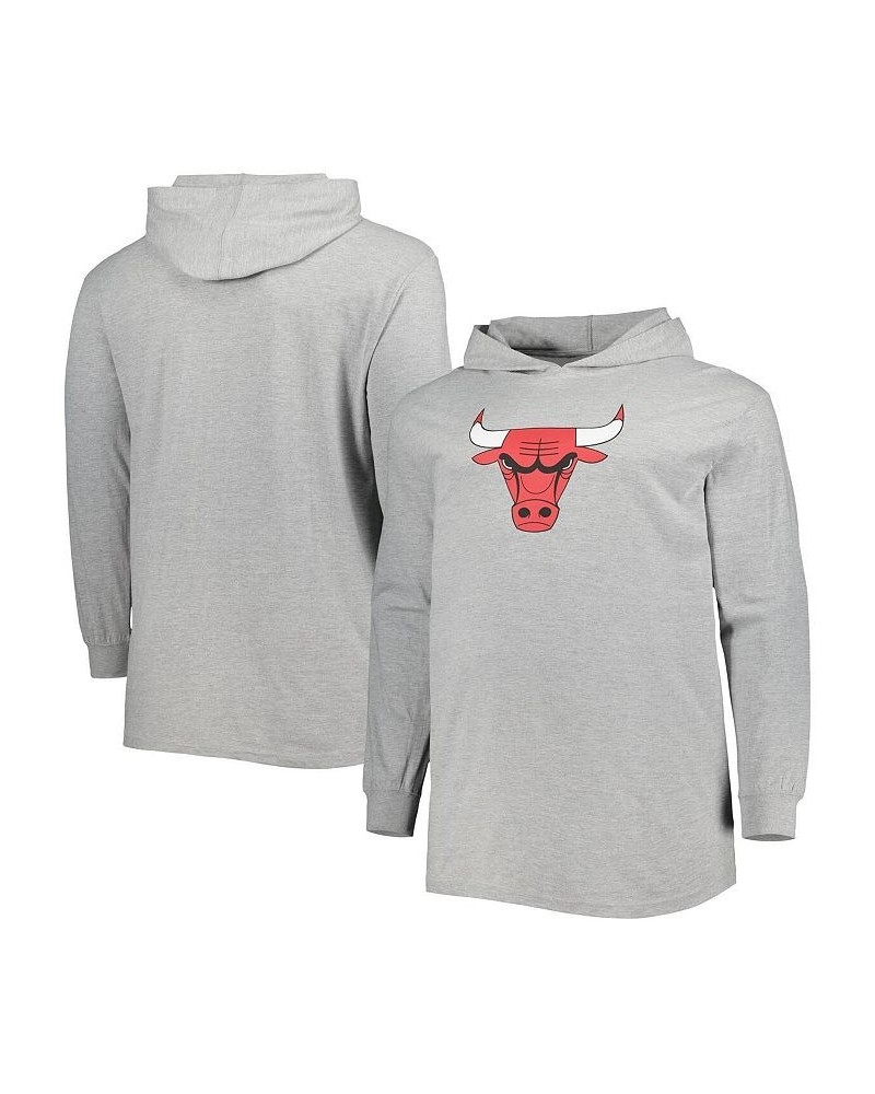 Men's Branded Heather Gray Chicago Bulls Big and Tall Pullover Hoodie $36.00 Sweatshirt