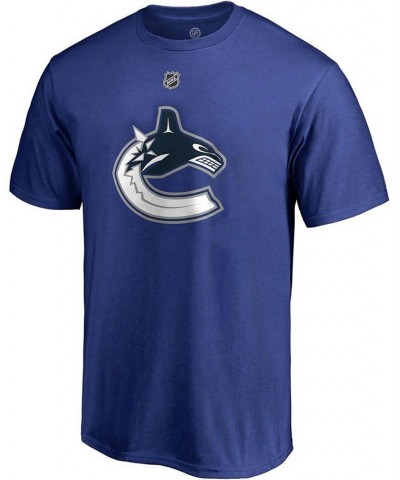 Men's Elias Pettersson Blue Vancouver Canucks Team Authentic Stack Name and Number T-shirt $17.67 T-Shirts