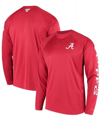 Men's PFG Crimson Alabama Crimson Tide Terminal Tackle Omni-Shade Long Sleeve T-shirt $25.49 T-Shirts