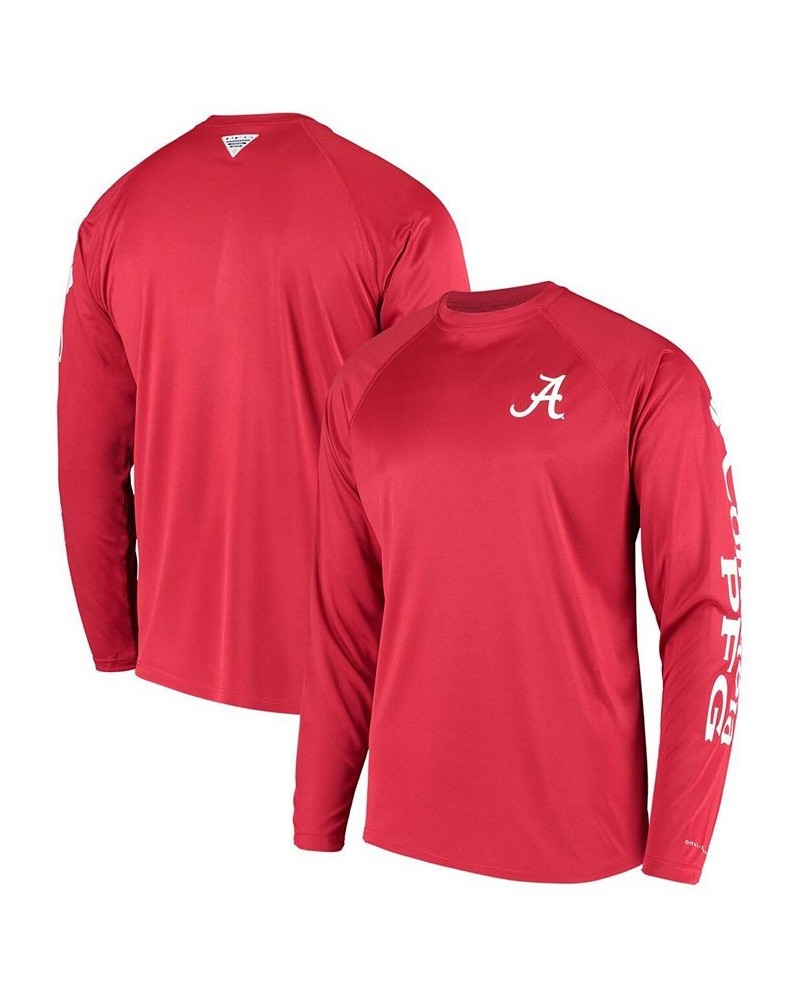 Men's PFG Crimson Alabama Crimson Tide Terminal Tackle Omni-Shade Long Sleeve T-shirt $25.49 T-Shirts