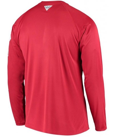 Men's PFG Crimson Alabama Crimson Tide Terminal Tackle Omni-Shade Long Sleeve T-shirt $25.49 T-Shirts