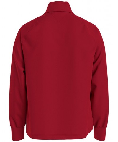 Men's Thompson Quarter Zip Mock Neck Sweatshirt Haute Red $23.08 Sweatshirt