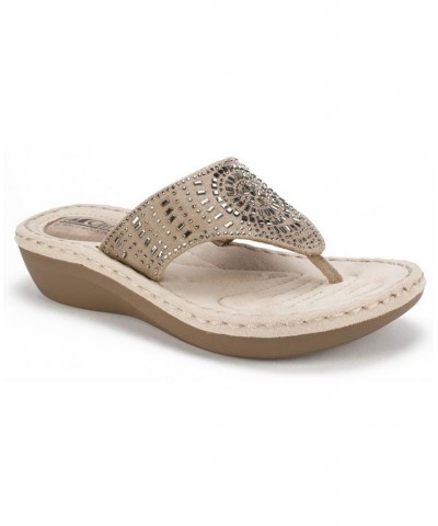 Cienna Comfort Thong Sandals Tan/Beige $31.74 Shoes