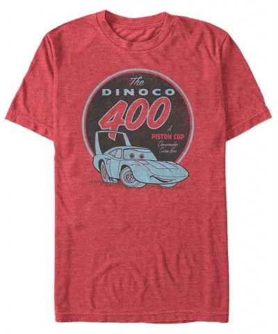 Disney Pixar Men's Cars The Dinoco 400 a Piston Cup Short Sleeve T-Shirt Red $16.45 T-Shirts
