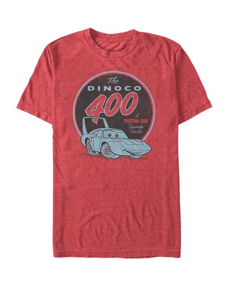 Disney Pixar Men's Cars The Dinoco 400 a Piston Cup Short Sleeve T-Shirt Red $16.45 T-Shirts