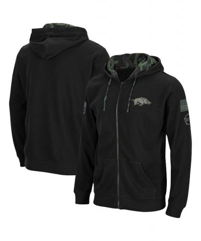 Men's Black Arkansas Razorbacks OHT Military-Inspired Appreciation Waffle Full-Zip Hoodie $35.00 Sweatshirt