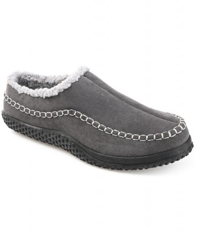 Men's Godwin Moccasin Clog Slippers Gray $29.04 Shoes