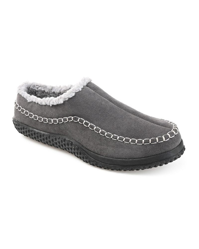 Men's Godwin Moccasin Clog Slippers Gray $29.04 Shoes