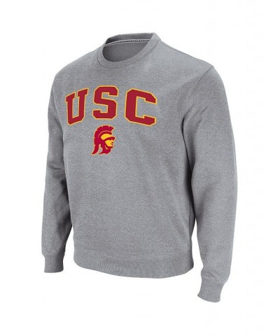 Men's Heathered Gray USC Trojans Arch & Logo Pullover Sweatshirt $32.39 Sweatshirt