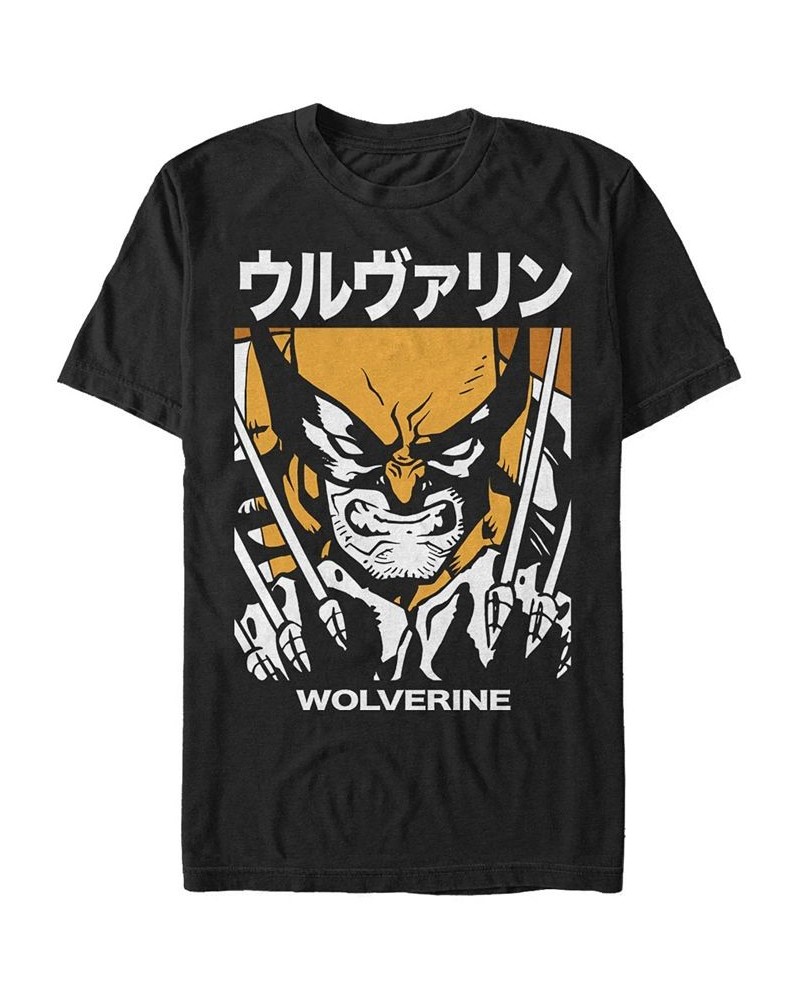 Marvel Men's X-Men Wolverine Kanji Comic Poster, Short Sleeve T-Shirt Black $17.15 T-Shirts