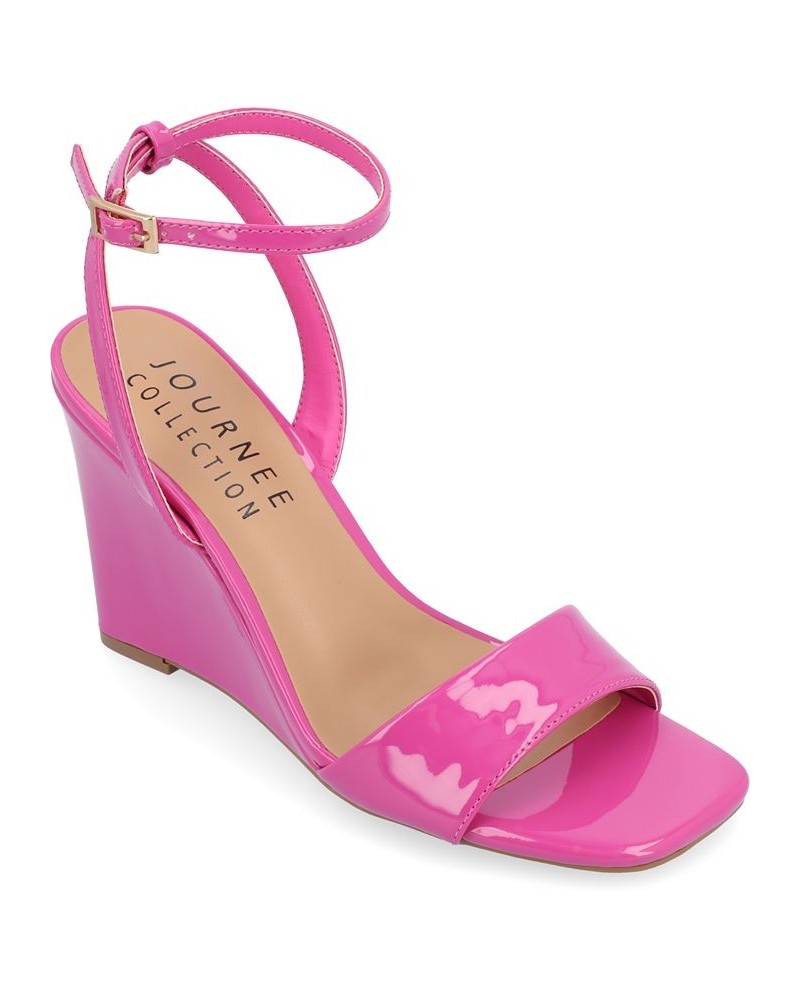 Women's Konna Wedge Sandals Pink $52.99 Shoes