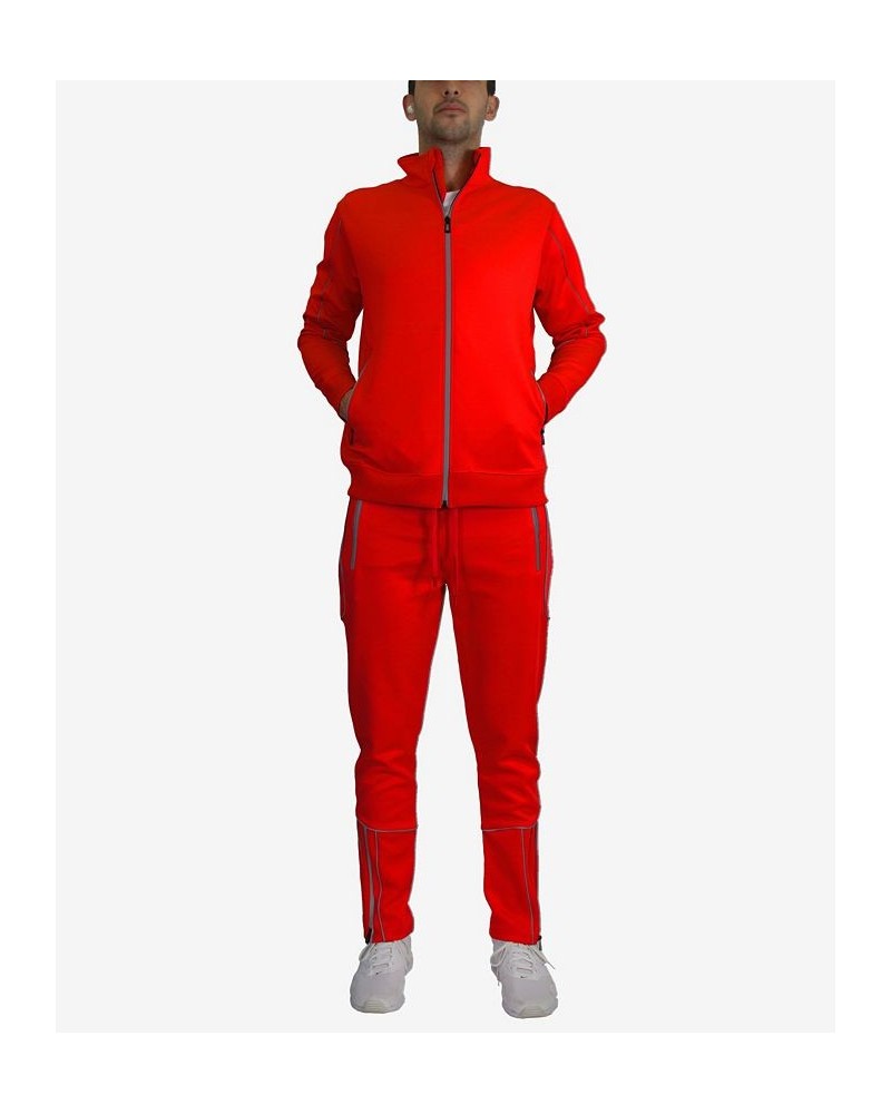 Men's Slim Fit Moisture Wicking Quick Dry Performance Reflective Track Jacket and Jogger Pants, 2 Piece Set PD05 $37.44 Pants