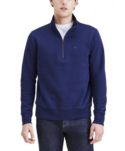 Men's Classic-Fit 1/4-Zip Fleece Sweatshirt Blue $21.25 Sweaters