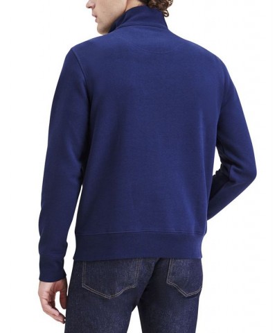 Men's Classic-Fit 1/4-Zip Fleece Sweatshirt Blue $21.25 Sweaters