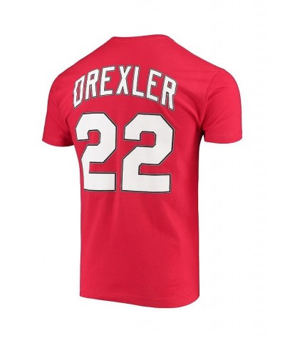 Men's Clyde Drexler Red Portland Trail Blazers Hardwood Classics Player Name and Number T-shirt $22.78 T-Shirts