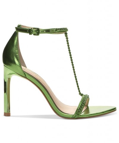 Women's Qiven T-Strap Dress Sandals Green $44.55 Shoes