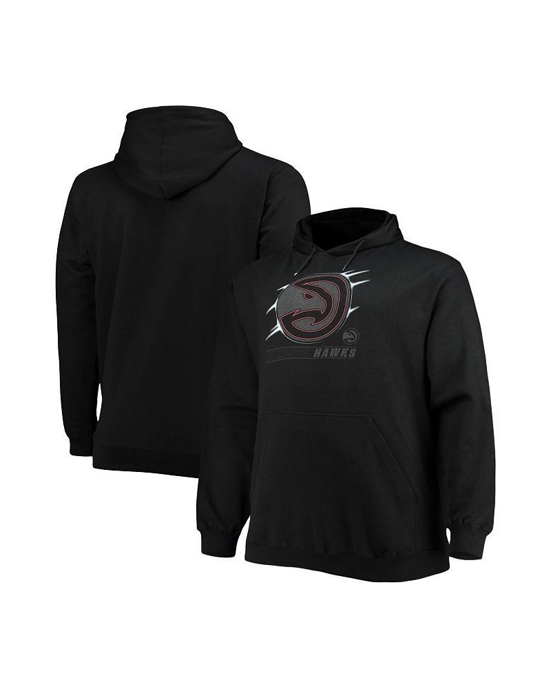 Men's Black Atlanta Hawks Big and Tall Pop Pullover Hoodie $40.79 Sweatshirt