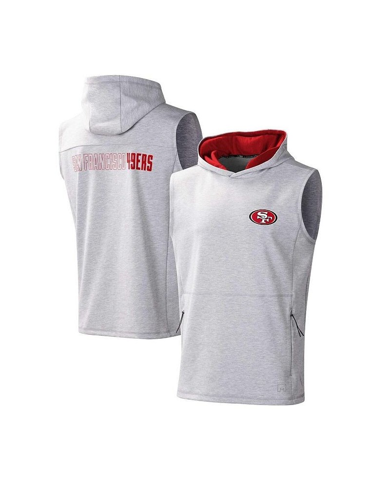 Men's Heather Gray San Francisco 49ers Action Sleeveless Pullover Hoodie $32.25 T-Shirts