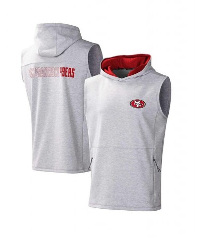 Men's Heather Gray San Francisco 49ers Action Sleeveless Pullover Hoodie $32.25 T-Shirts