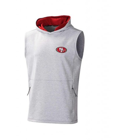 Men's Heather Gray San Francisco 49ers Action Sleeveless Pullover Hoodie $32.25 T-Shirts