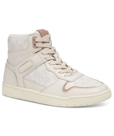 Women's Lace-Up High-Top Sneakers White $59.20 Shoes
