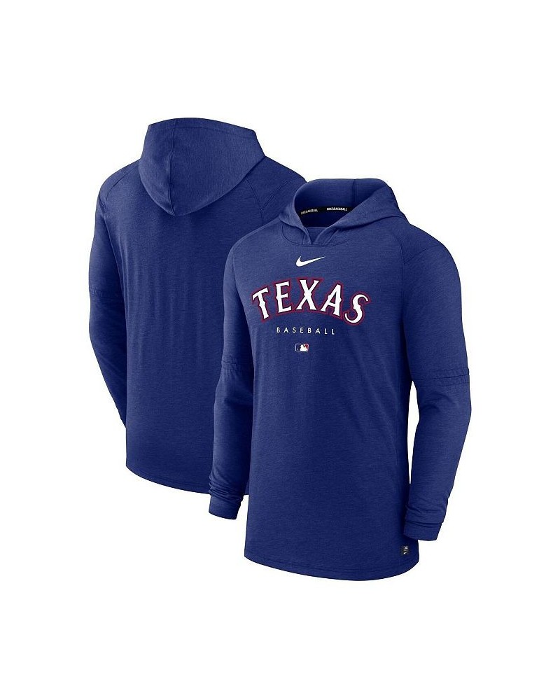 Men's Heather Royal Texas Rangers Authentic Collection Early Work Tri-Blend Performance Pullover Hoodie $31.00 Sweatshirt