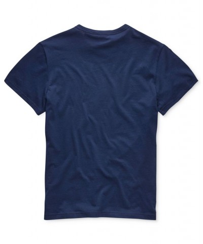 Men's Holorn RAW Graphic Logo Crewneck T-Shirt Blue $22.50 T-Shirts