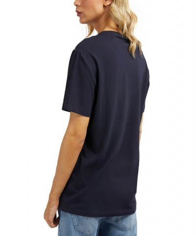 Men's Tonal-Logo Solid-Color Crewneck T-Shirt Smart Blue $27.00 T-Shirts