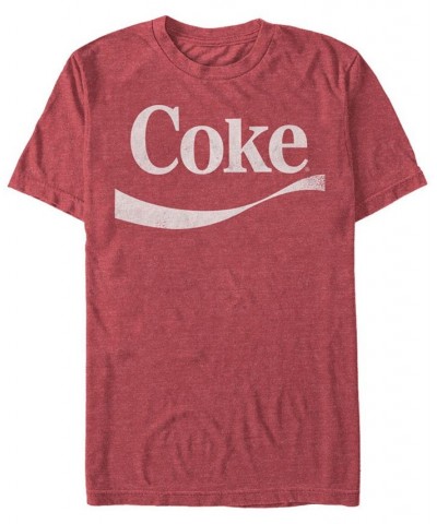 Coca-Cola Men's Classic Vintage-Like Swoosh Short Sleeve T-Shirt Red $15.75 T-Shirts