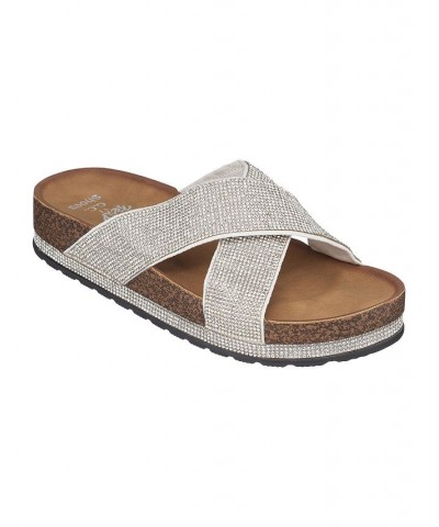 Women's Ariane Footbed Sandals Silver $31.50 Shoes