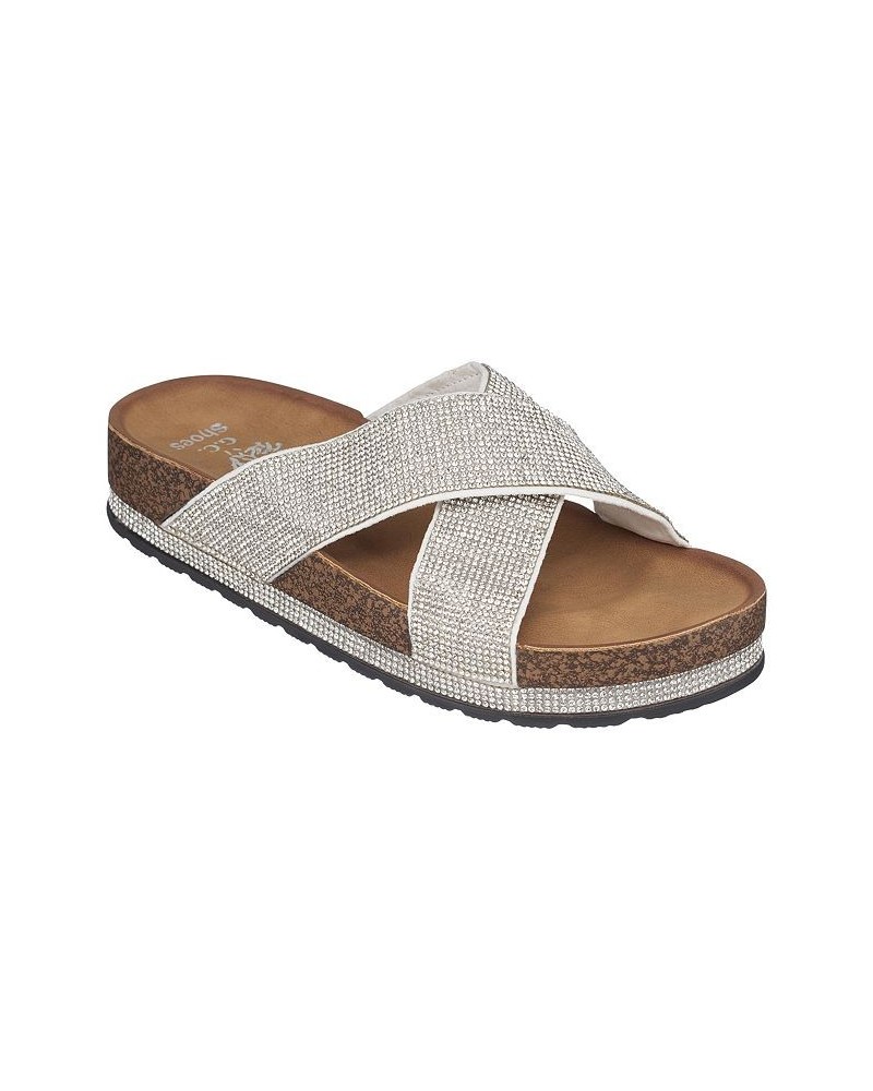 Women's Ariane Footbed Sandals Silver $31.50 Shoes